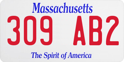 MA license plate 309AB2
