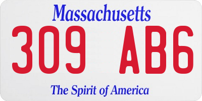 MA license plate 309AB6