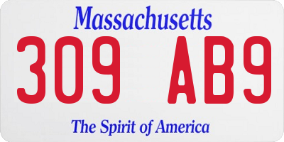 MA license plate 309AB9