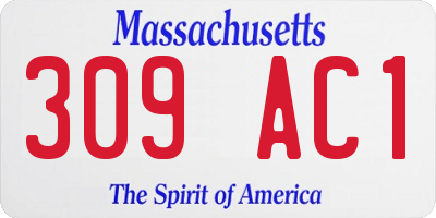 MA license plate 309AC1