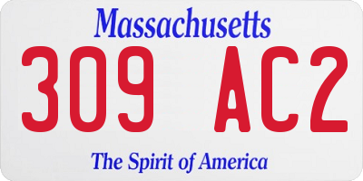 MA license plate 309AC2