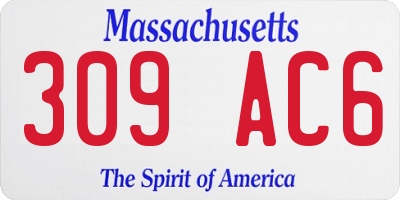 MA license plate 309AC6