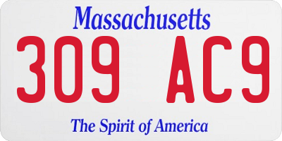 MA license plate 309AC9