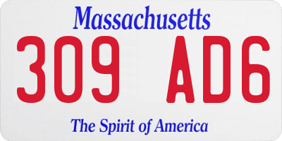 MA license plate 309AD6