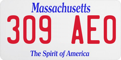 MA license plate 309AE0