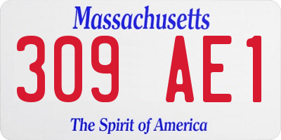 MA license plate 309AE1