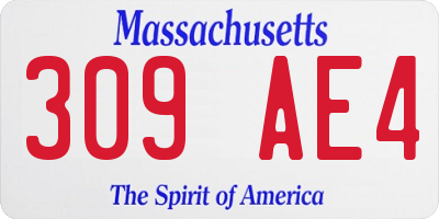 MA license plate 309AE4