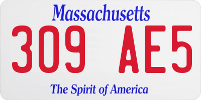 MA license plate 309AE5