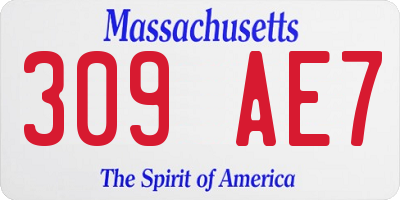 MA license plate 309AE7
