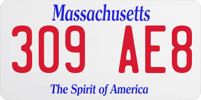 MA license plate 309AE8