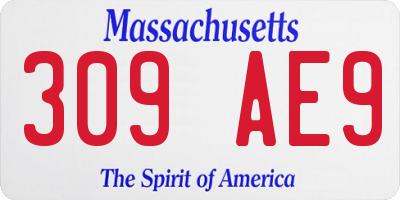 MA license plate 309AE9