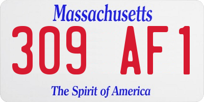 MA license plate 309AF1