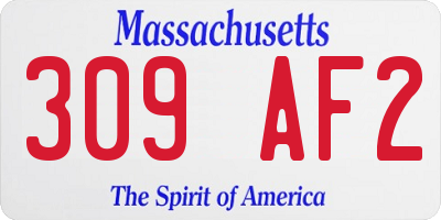 MA license plate 309AF2