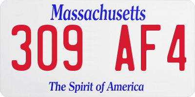 MA license plate 309AF4