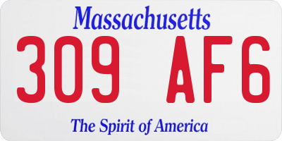 MA license plate 309AF6