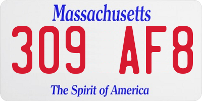 MA license plate 309AF8