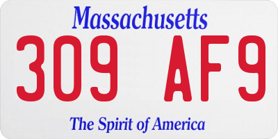 MA license plate 309AF9