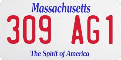 MA license plate 309AG1