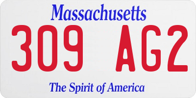 MA license plate 309AG2