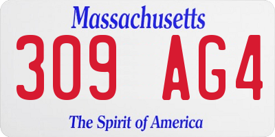MA license plate 309AG4
