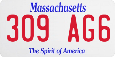 MA license plate 309AG6