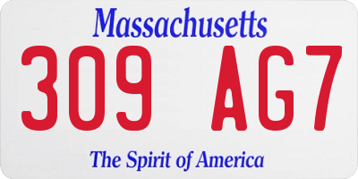 MA license plate 309AG7
