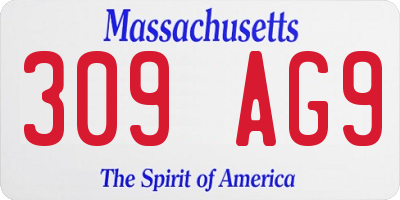 MA license plate 309AG9