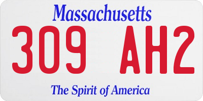 MA license plate 309AH2
