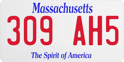 MA license plate 309AH5
