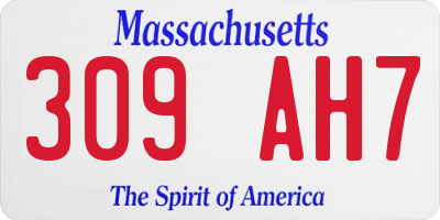 MA license plate 309AH7