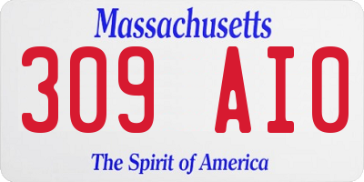 MA license plate 309AI0