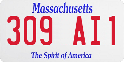 MA license plate 309AI1
