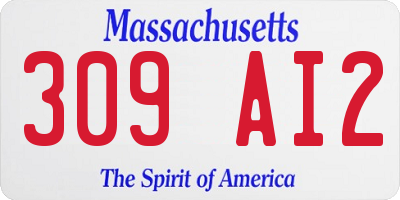 MA license plate 309AI2