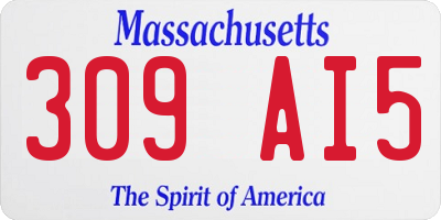 MA license plate 309AI5