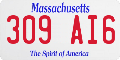MA license plate 309AI6