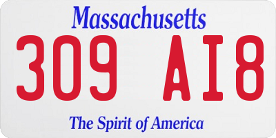 MA license plate 309AI8