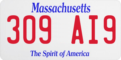 MA license plate 309AI9