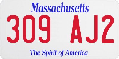 MA license plate 309AJ2