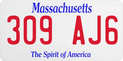 MA license plate 309AJ6