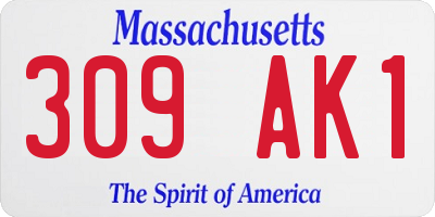 MA license plate 309AK1