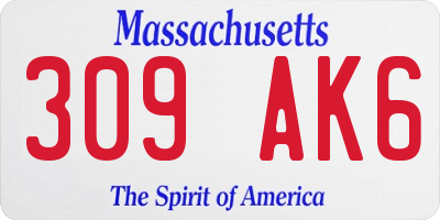 MA license plate 309AK6