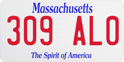 MA license plate 309AL0