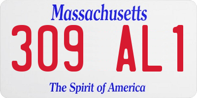 MA license plate 309AL1