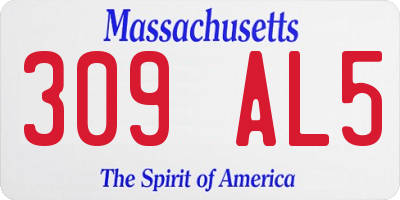 MA license plate 309AL5