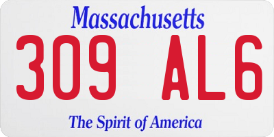 MA license plate 309AL6