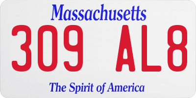 MA license plate 309AL8