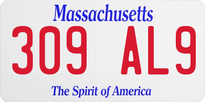 MA license plate 309AL9