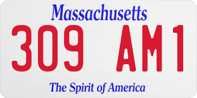 MA license plate 309AM1