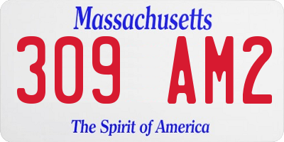 MA license plate 309AM2