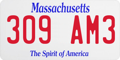 MA license plate 309AM3